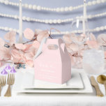 Ballotins Boîte de friandises pour fête<br><div class="desc">La boîte de faveur de fête est présentée dans une couleur rose blush élégante.
Personnalisez cet article et remplacez le texte d'exemple par le vôtre.
Astuce : il suffit d'ajouter vos délicieuses friandises et un ruban de fête.</div>