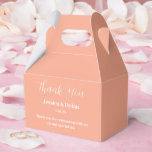 Ballotins Boîte de friandises pour fête<br><div class="desc">La boîte de faveur de fête est présentée dans une couleur pêche élégante.
Personnalisez cet article et remplacez le texte d'exemple par le vôtre.
Astuce : il suffit d'ajouter vos délicieuses friandises et un ruban de fête.</div>