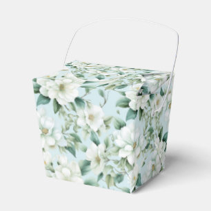 Ballotins Boîte de friandises pour fête aux fleurs blanches