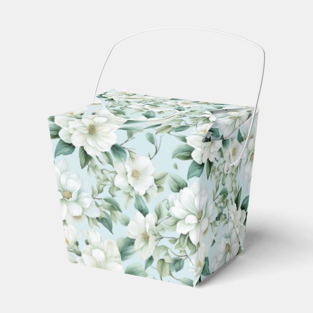 Ballotins Boîte de friandises pour fête aux fleurs blanches (Verso)