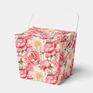 Ballotins Boîte de friandises pour fête aux pivoines roses