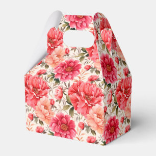 Ballotins Boîte de friandises pour fête aux pivoines roses