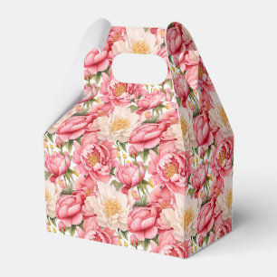 Ballotins Boîte de friandises pour fête aux pivoines roses
