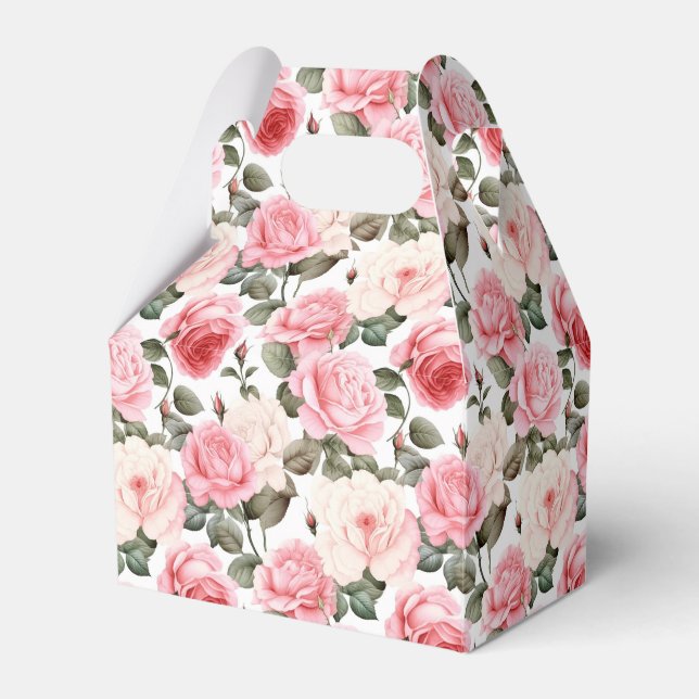 Ballotins Boîte de friandises pour fête aux roses roses (Verso)