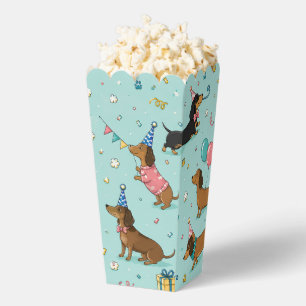 Ballotins Boîte de friandises pour fête de teckel au pop-cor