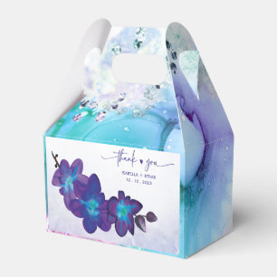 Ballotins Boîte de mariage en orchidée violette et bleue
