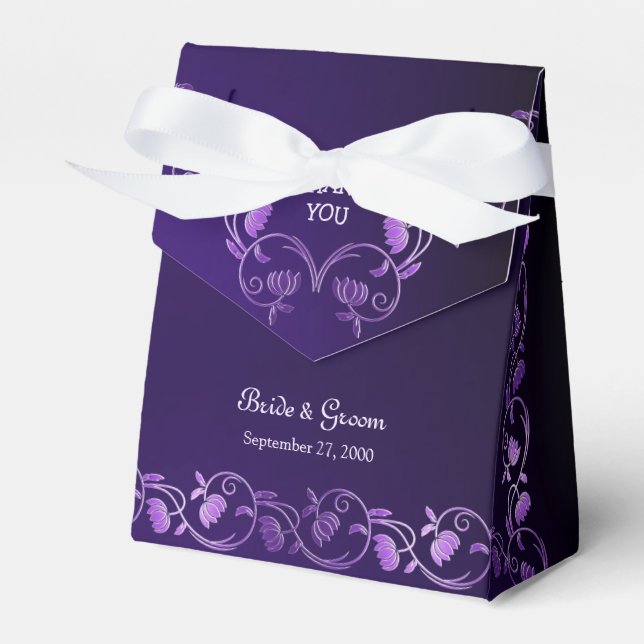 Ballotins Boîte de mariage florale pourpre (Verso)