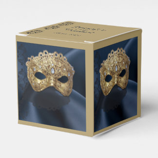 Ballotins Boîte de mariage Mascarade marine et or