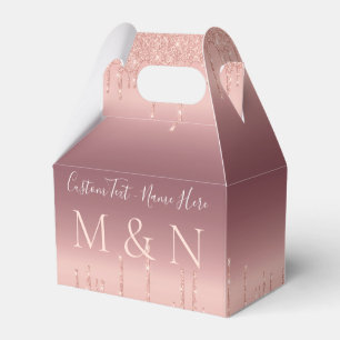 Ballotins Boîte de mariage personnalisée Rose Gold Blush