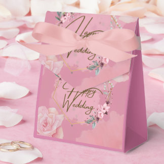 Ballotins Boîte de mariage rose floral
