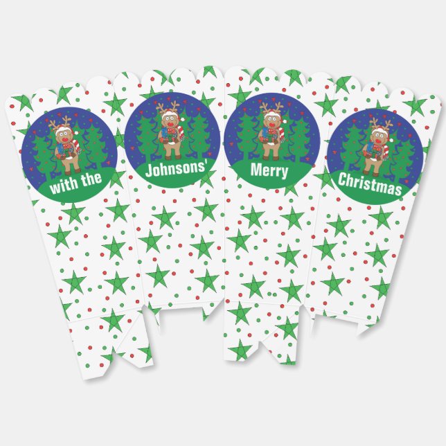 Ballotins Boîte de Noël pour les faveurs de Rudolph (Déplié)