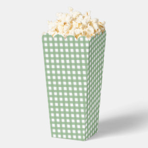 Ballotins Boîte de pop-corn à carreaux verts et blancs
