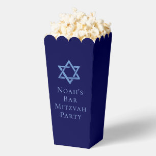 Ballotins Boîte de pop-corn Bar Mitzvah Bleu Royal Star of D