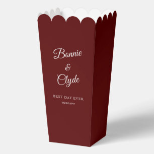 Ballotins Boîte de pop-corn bordeaux pour des célébrations é