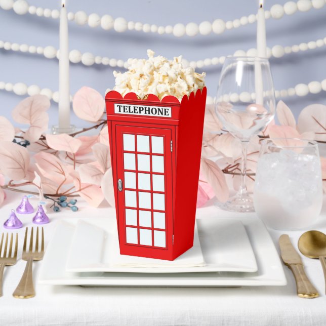 Ballotins Boîte de pop-corn en forme de cabine téléphonique  (Mariage)
