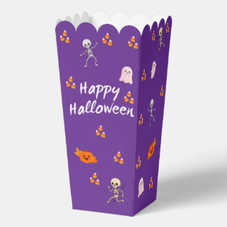 Ballotins Boîte de pop-corn "Joyeux Halloween violet"