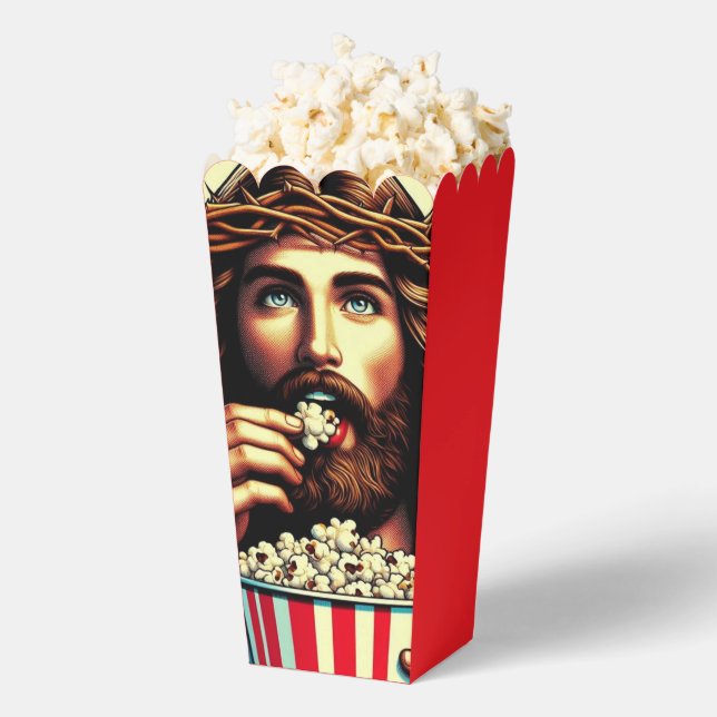 Ballotins Boîte de pop-corn mangeant Jésus. (Sauté)