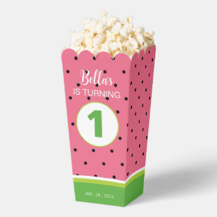 Ballotins Boîte de pop-corn pour fête d'anniversaire pastèqu
