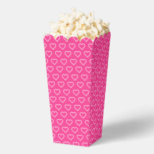 Ballotins Boîte de pop-corn rose avec Coeurs - Choisir les c