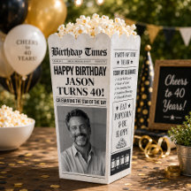 Boîte de Popcorn d'Anniversaire Personnalisée, Boî