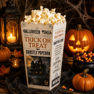 Ballotins Boîte de Popcorn Halloween personnalisée, Popcorn 