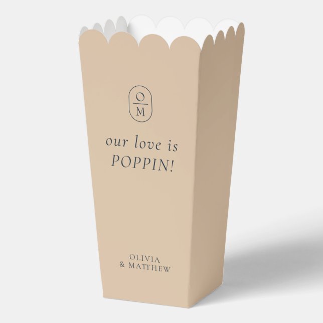 Ballotins Boîte de Popcorn Monogramme en Argile Chic (Recto)