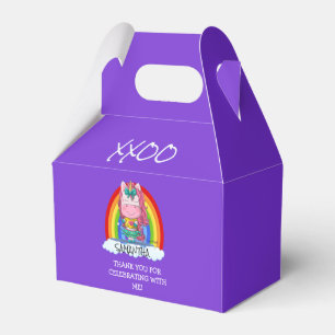 Ballotins Boîte de préférence de la partie unicorne violet