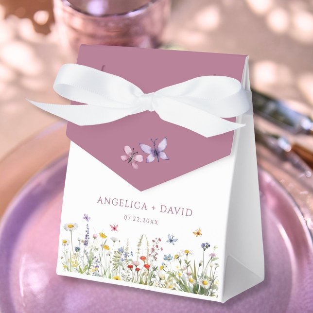 Ballotins Boîte de préférence Fleur sauvage rose pâle pour m (Créateur téléchargé)