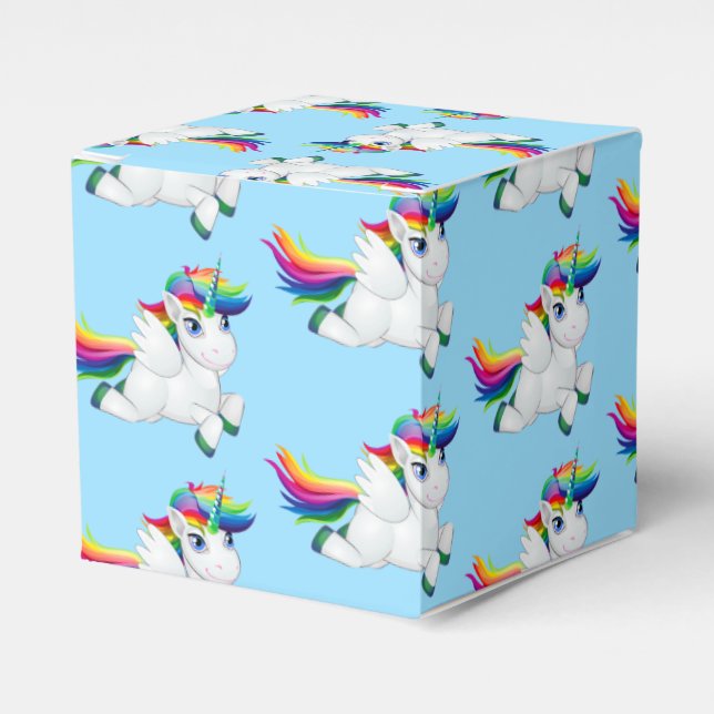 Ballotins Boîte de préférence Rainbow Unicorn Party (Verso)