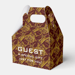 Ballotins Boîte de préférence Rose-20-Rouge Gold-Gable métal