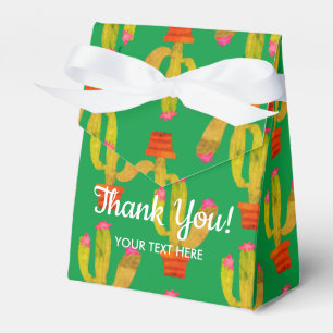 Ballotins boîte de remerciement avec impression de cactus de