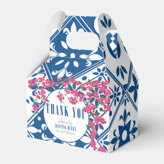 Ballotins Boîte de remerciement de fête Blue Tile Santorini 