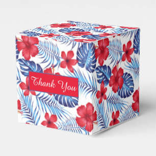 Ballotins Boîte de Remerciement Fleurs Tropicales Feuilles