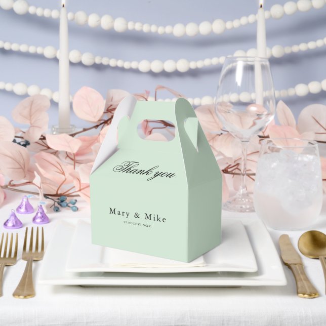 Ballotins Boîte de remerciement vert sauge pour toute occasi (Mariage)