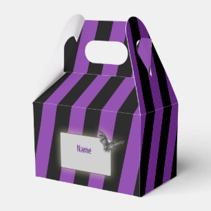 Ballotins Boîte de traitement à rayures violettes et noires 