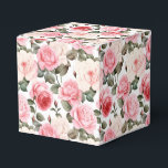 Ballotins Boîte de traitement de la fête des roses roses ros<br><div class="desc">La boîte de faveur Party est présentée avec un joli imprimé fleuri rose roses. Customisez cet objet ou achetez tel quel. Astuce : Ajoutez simplement vos bonnes friandises et ajoutez un ruban festif. Image sous licence</div>