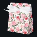 Ballotins Boîte de traitement de la fête des roses roses ros<br><div class="desc">La boîte de faveur Party est présentée avec un joli imprimé fleuri rose roses. Customisez cet objet ou achetez tel quel. Astuce : Ajoutez simplement vos bonnes friandises et ajoutez un ruban festif. Image sous licence</div>