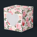 Ballotins Boîte de traitement de la fête des roses roses ros<br><div class="desc">La boîte de faveur Party est présentée avec un joli imprimé fleuri rose roses. Customisez cet objet ou achetez tel quel. Astuce : Ajoutez simplement vos bonnes friandises et ajoutez un ruban festif. Image sous licence</div>