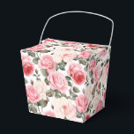 Ballotins Boîte de traitement de la fête des roses roses ros<br><div class="desc">La boîte de faveur Party est présentée avec un joli imprimé fleuri rose roses. Customisez cet objet ou achetez tel quel. Astuce : Ajoutez simplement vos bonnes friandises et ajoutez un ruban festif. Image sous licence</div>