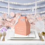 Ballotins Boîte de traitement de partie<br><div class="desc">La boîte de faveur de la fête est affichée dans une élégante couleur pêche. Customisez cet élément et modifiez l'exemple de texte sur le vôtre. Astuce : Ajoutez simplement vos bonnes friandises et ajoutez un ruban festif.</div>