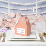 Ballotins Boîte de traitement de partie<br><div class="desc">La boîte de faveur de la fête est affichée dans une élégante couleur pêche. Customisez cet élément et modifiez l'exemple de texte sur le vôtre. Astuce : Ajoutez simplement vos bonnes friandises et ajoutez un ruban festif.</div>