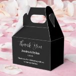 Ballotins Boîte de traitement de partie<br><div class="desc">La boîte de faveur de la fête est affichée dans une couleur noire élégante. Customisez cet élément et modifiez l'exemple de texte sur le vôtre. Astuce : Ajoutez simplement vos bonnes friandises et ajoutez un ruban festif.</div>
