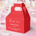 Ballotins Boîte de traitement de partie<br><div class="desc">La boîte de faveur de la fête est affichée dans une couleur rouge élégante. Customisez cet élément et modifiez l'exemple de texte sur le vôtre. Astuce : Ajoutez simplement vos bonnes friandises et ajoutez un ruban festif.</div>