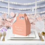 Ballotins Boîte de traitement de partie<br><div class="desc">La boîte de faveur de la fête est affichée dans une élégante couleur pêche. Customisez cet élément et modifiez l'exemple de texte sur le vôtre. Astuce : Ajoutez simplement vos bonnes friandises et ajoutez un ruban festif.</div>