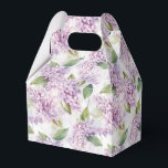 Ballotins Boîte de traitement de partie d'impression Lilacs<br><div class="desc">Une boîte de fête est affichée avec un imprimé floral lilas. Customisez cet objet ou achetez tel quel. Astuce : Ajoutez simplement vos bonnes friandises et ajoutez un ruban festif. Image sous licence</div>