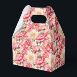 Ballotins Boîte de traitement Pink Peonies Party<br><div class="desc">La boîte de faveur Party est présentée avec une belle couleur rose peonies imprimé floral. Customisez cet objet ou achetez tel quel. Astuce : Ajoutez simplement vos bonnes friandises et ajoutez un ruban festif. Image sous licence</div>