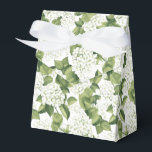 Ballotins Boîte de traitement pour partie d'impression Hydra<br><div class="desc">La boîte de faveur de la fête est affichée avec une impression florale d'hydrangée blanche. Customisez cet objet ou achetez tel quel. Astuce : Ajoutez simplement vos bonnes friandises et ajoutez un ruban festif. Image sous licence</div>