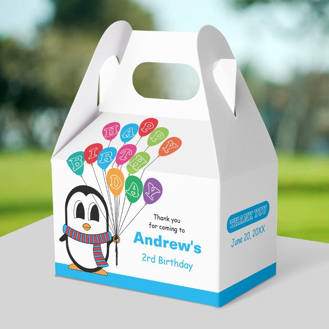 Ballotins Boîte Gable Anniversaire de Pingouin (Créateur téléchargé)