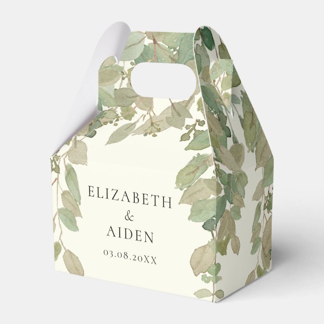 Ballotins Boîte Mariage Eucalyptus Geschenkschachtel (Verso)