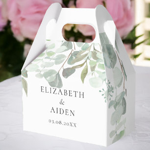 Ballotins Boîte Mariage Eucalyptus Geschenkschachtel